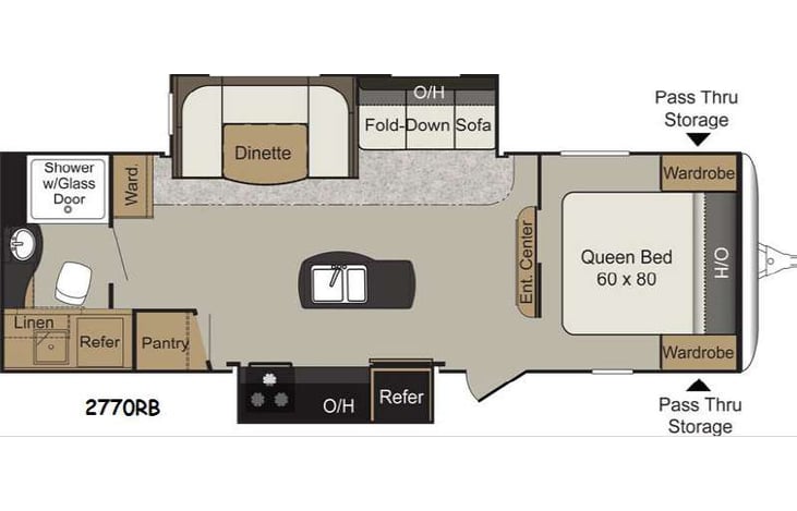 Representative floor plan provided by a trusted RVshare partner.