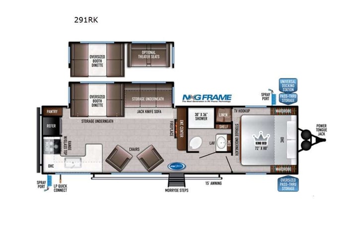 Representative floor plan provided by a trusted RVshare partner.