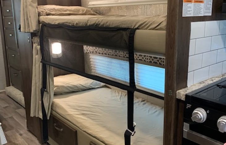 bunk beds with lights available to read