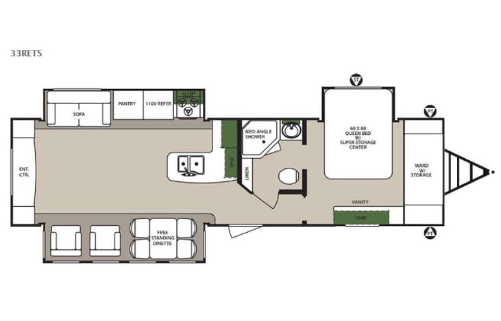 Representative floor plan provided by a trusted RVshare partner.