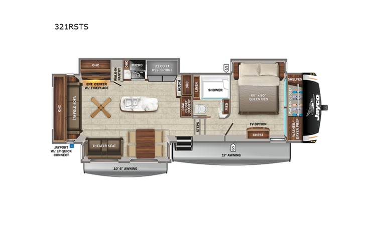 Representative floor plan provided by a trusted RVshare partner.