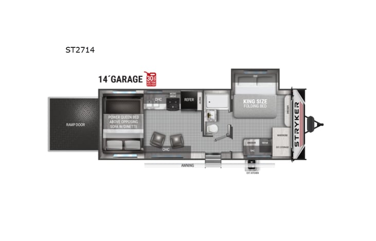 Representative floor plan provided by a trusted RVshare partner.
