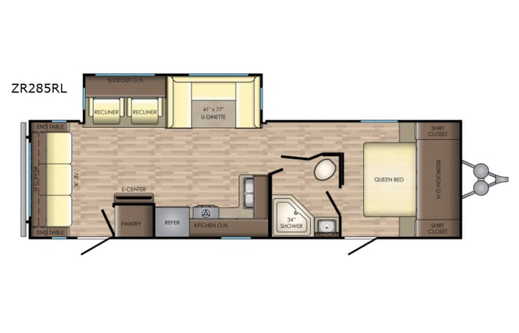 Representative floor plan provided by a trusted RVshare partner.