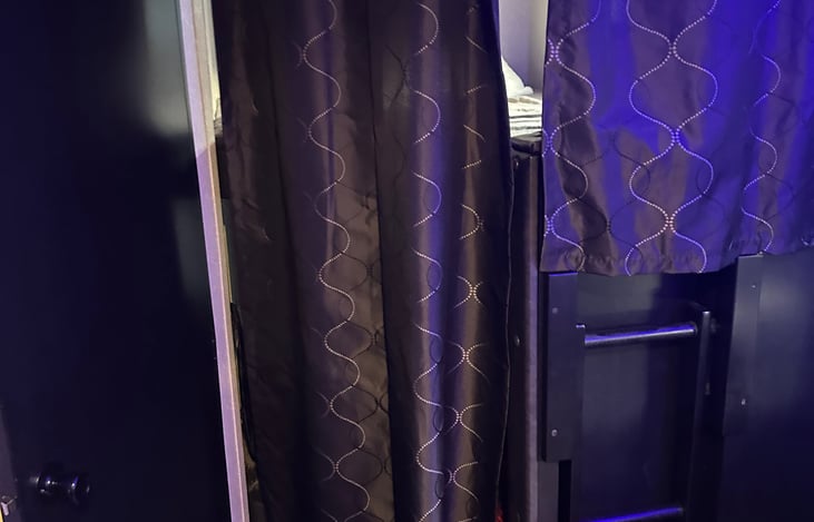 Privacy curtains for the bunks closed