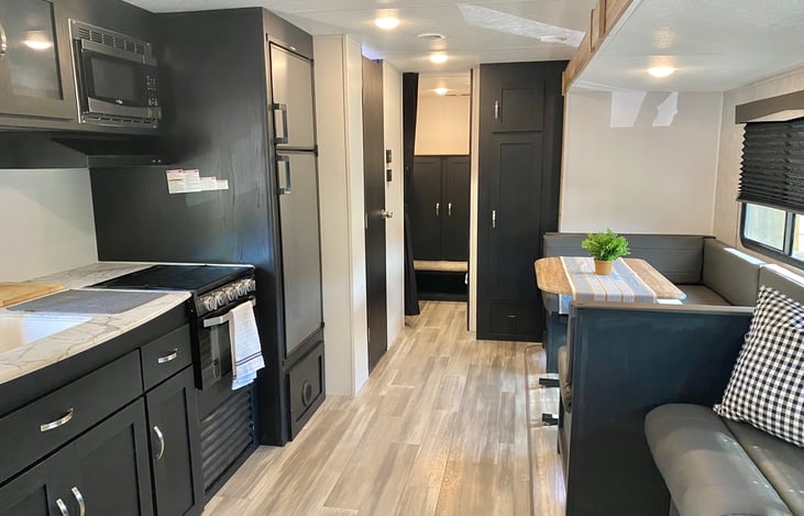 Very open, unit does have a stove, all cook wear included!