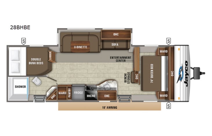 Representative floor plan provided by a trusted RVshare partner.