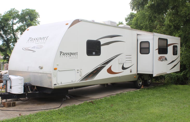 Opposing slide outs provide a large living room area!
