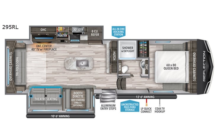 Representative floor plan provided by a trusted RVshare partner.
