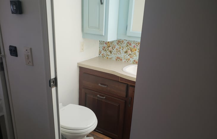 A real porcelain flush-toilet!