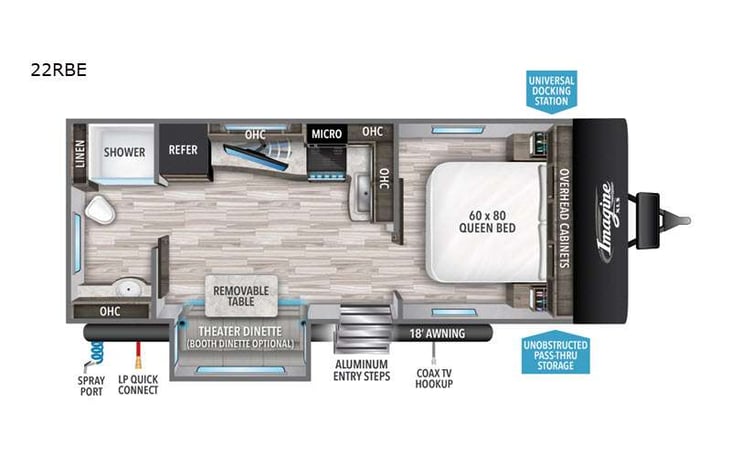 Representative floor plan provided by a trusted RVshare partner.
