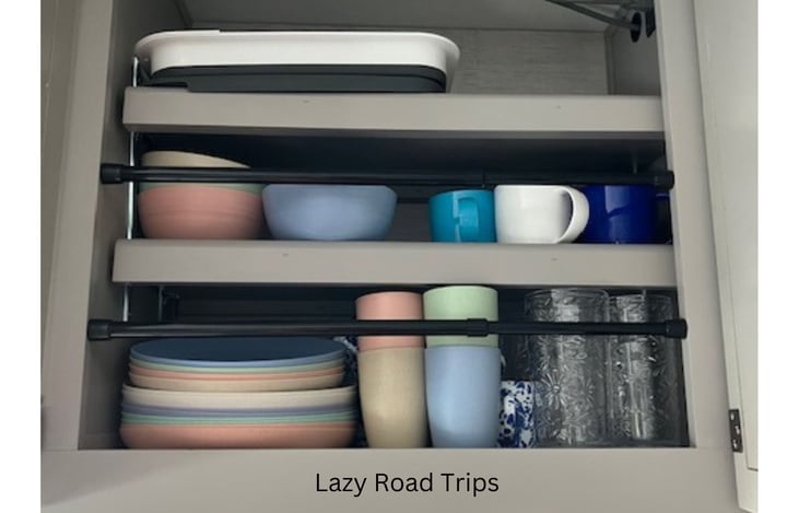 All the dishware is eco friendly ( wheat straw ) and microwaveable. Cleaning products supplied along with pasta strainers, knives, bakeware, cookware, towels, mitts and reusable paper towels.