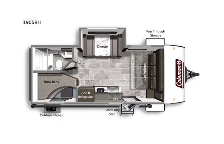 Representative floor plan provided by a trusted RVshare partner.