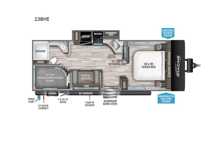 Representative floor plan provided by a trusted RVshare partner.
