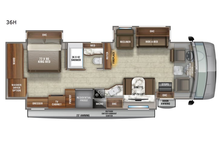 Representative floor plan provided by a trusted RVshare partner.
