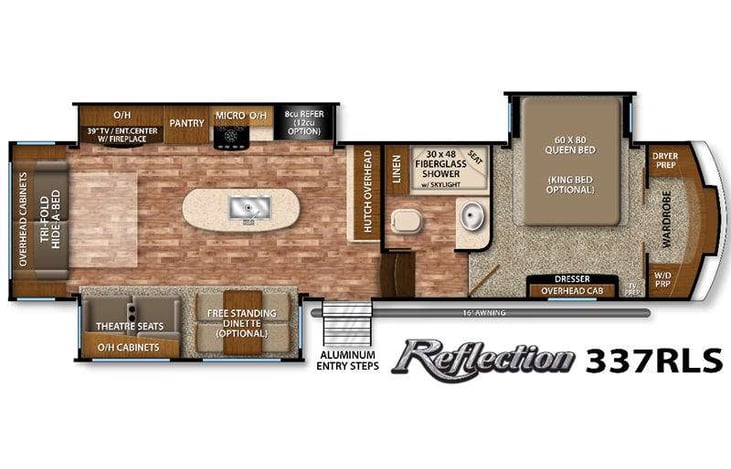 Representative floor plan provided by a trusted RVshare partner.