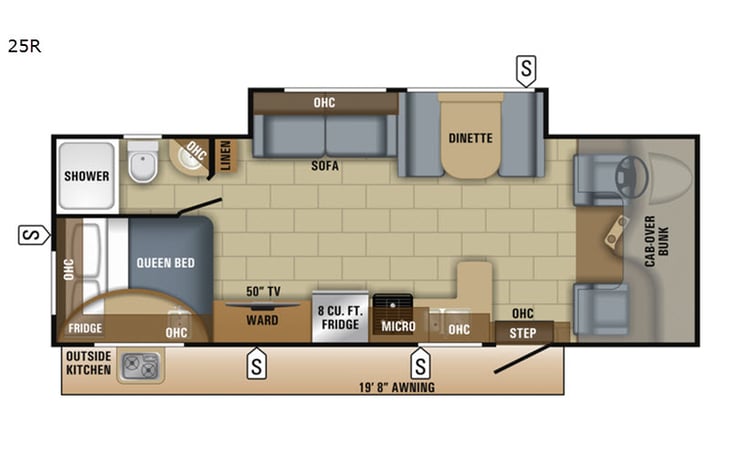 Representative floor plan provided by a trusted RVshare partner.