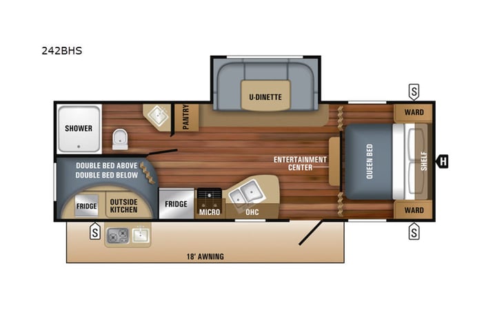 Representative floor plan provided by a trusted RVshare partner.