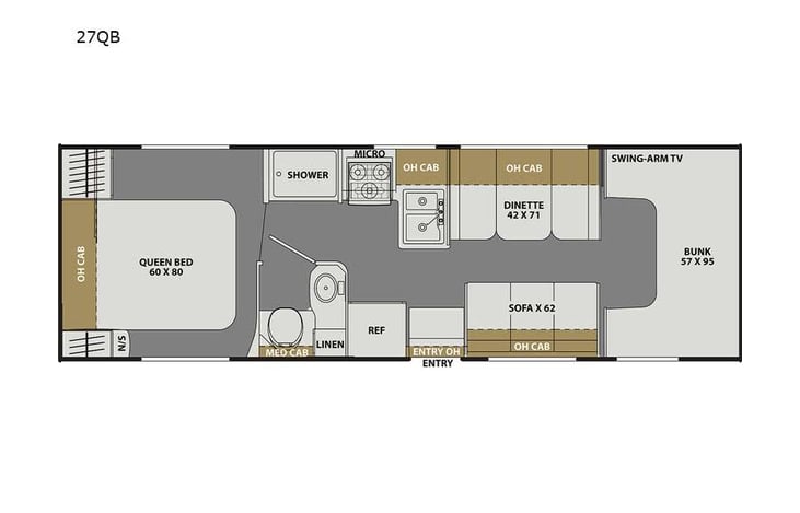 Representative floor plan provided by a trusted RVshare partner.