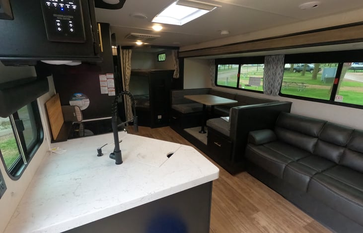 The large slide really adds space