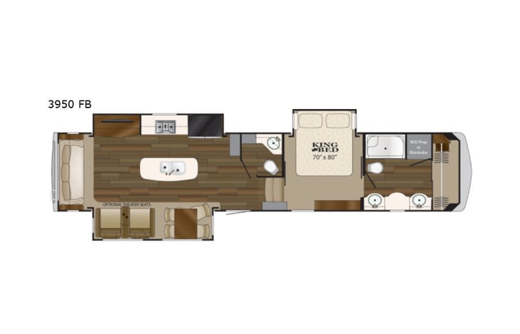 Representative floor plan provided by a trusted RVshare partner.