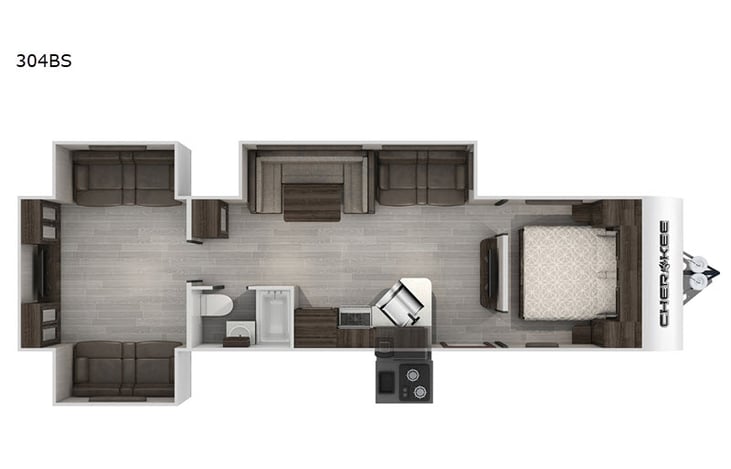 Representative floor plan provided by a trusted RVshare partner.
