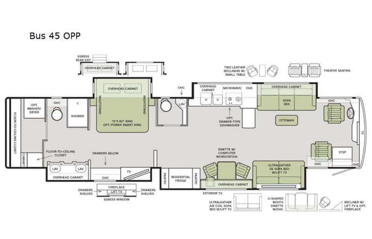 Representative floor plan provided by a trusted RVshare partner.