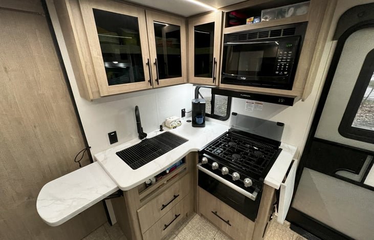 2 flip up extension counters.