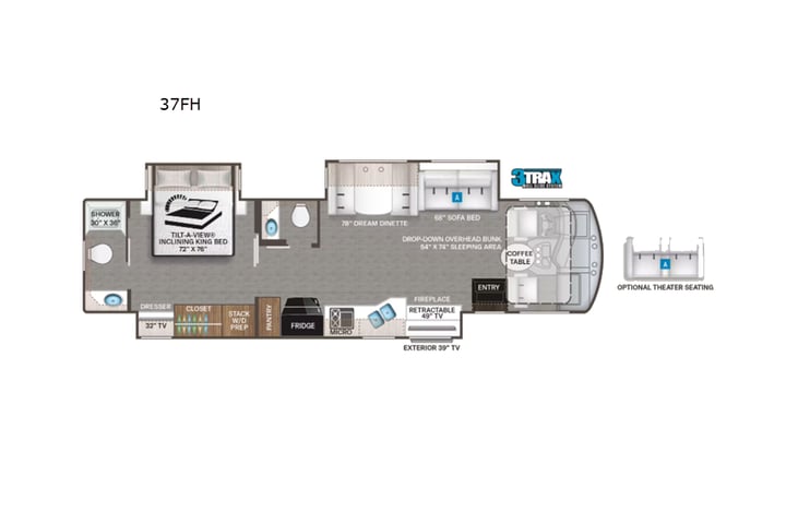 Representative floor plan provided by a trusted RVshare partner.