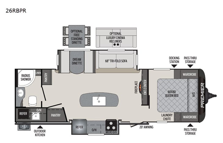 Representative floor plan provided by a trusted RVshare partner.