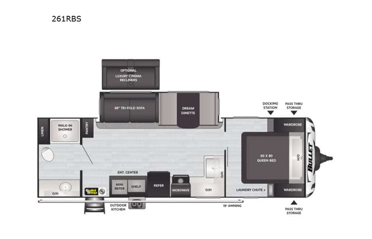 Representative floor plan provided by a trusted RVshare partner.