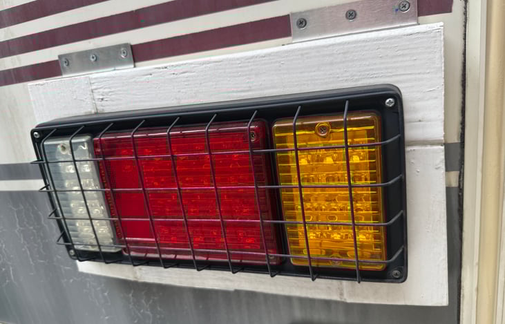 Custom LED tail lights ensure safety on the road. These massive brake lights ensure you are visible when slowing down.