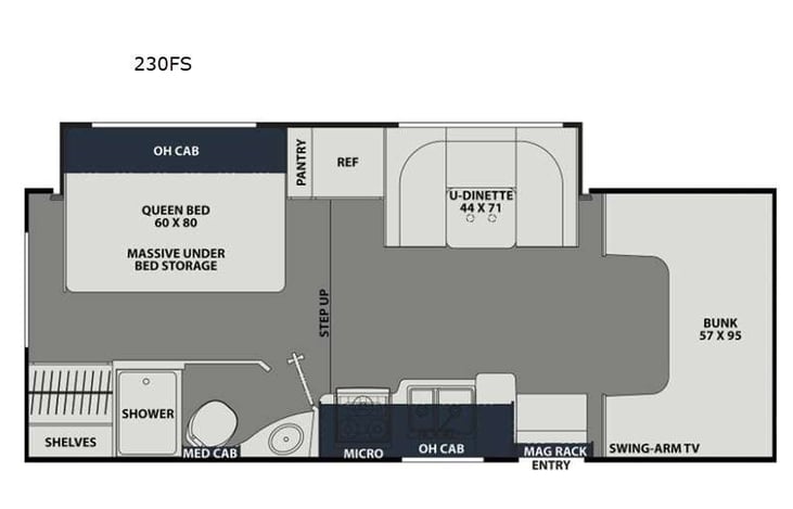 Representative floor plan provided by a trusted RVshare partner.