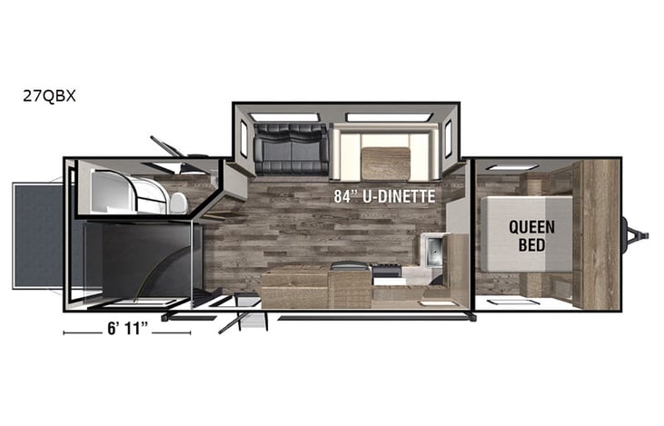 Representative floor plan provided by a trusted RVshare partner.