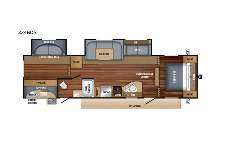 Representative floor plan provided by a trusted RVshare partner.