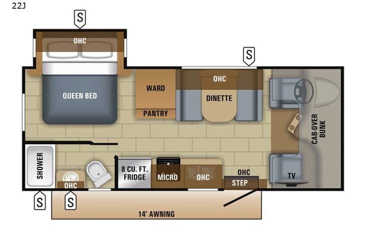 Representative floor plan provided by a trusted RVshare partner.