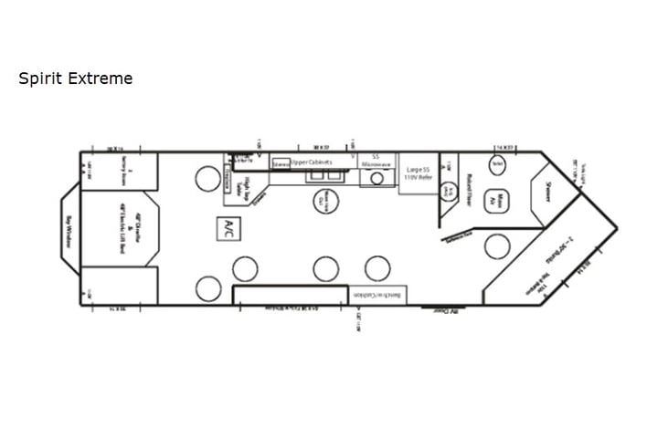 Representative floor plan provided by a trusted RVshare partner.