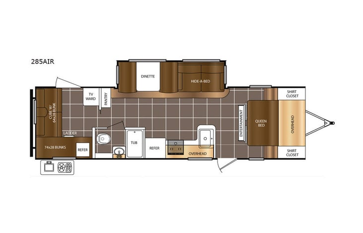 Representative floor plan provided by a trusted RVshare partner.