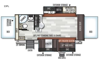 Beautiful Forest River 23FL, Sleeps 8, Open Layout
