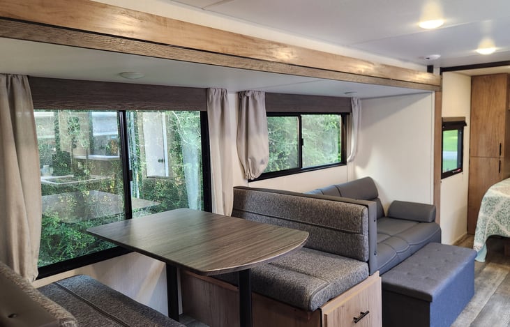 Table and Couch can be converted to beds.