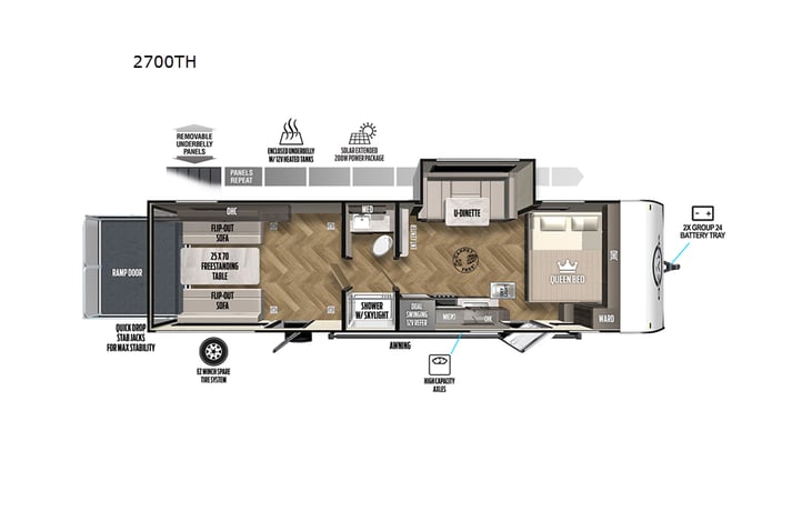 Representative floor plan provided by a trusted RVshare partner.