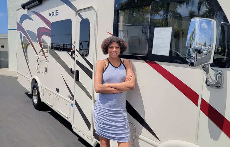 Valentina is getting Ready for our trip.