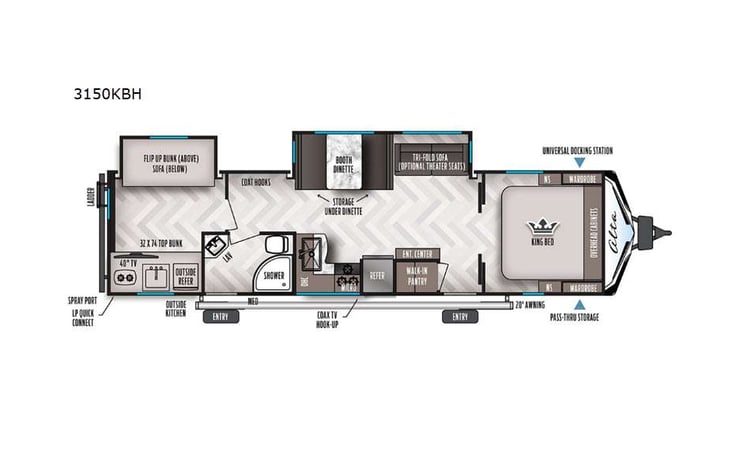 Representative floor plan provided by a trusted RVshare partner.