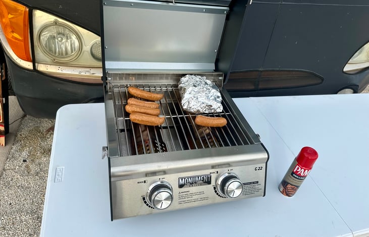 Propane grill and table included