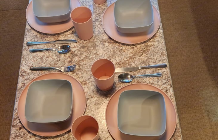 Dining table set-up for 4.