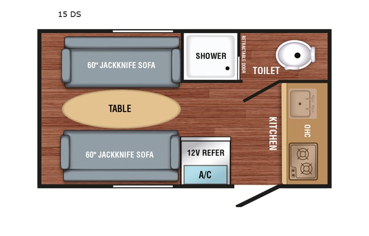 Representative floor plan provided by a trusted RVshare partner.