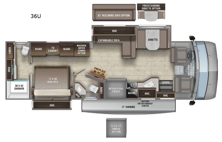 Representative floor plan provided by a trusted RVshare partner.