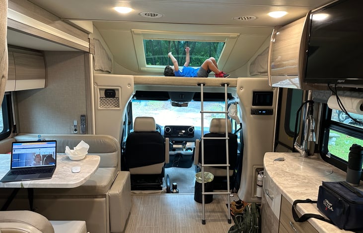 His favorite viewing spot!