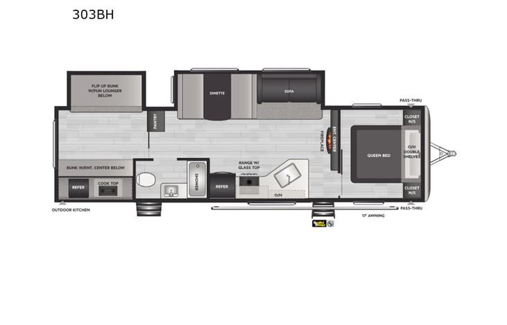 Representative floor plan provided by a trusted RVshare partner.