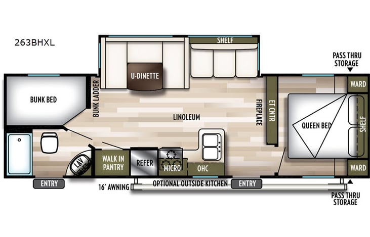 Representative floor plan provided by a trusted RVshare partner.