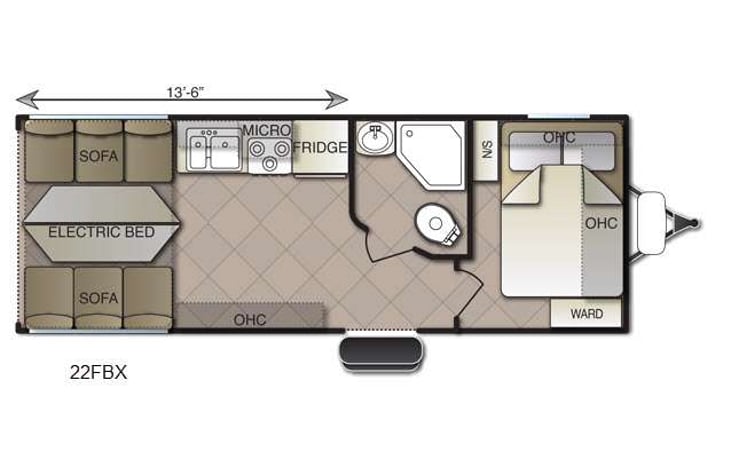Representative floor plan provided by a trusted RVshare partner.